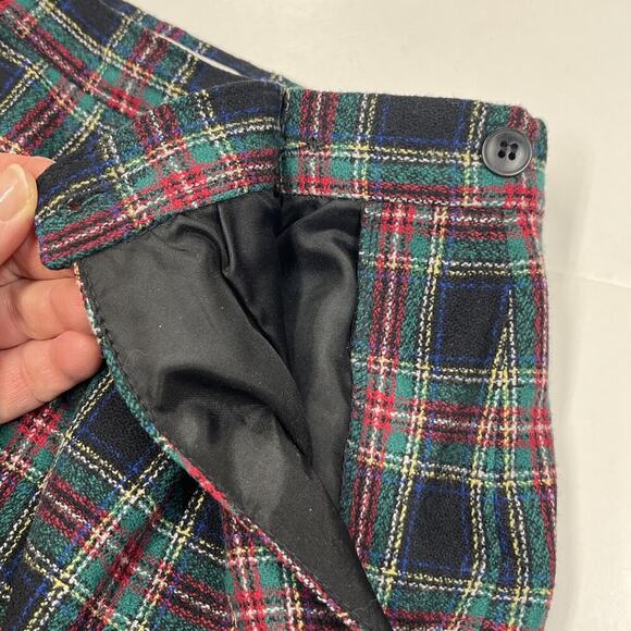 Vintage Pendleton Black Stewart Tartan 100% Wool Skirt Women 10 Petite Academia - Picture 7 of 10